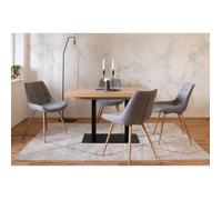Table à manger extensible - ORLANDO - Chêne artisan / noir - 6 à 10 personnes - 120-200 x 75 x 80 cm