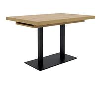 Table a manger extensible - ORLANDO - Chene artisan / noir - 6 a 10 personnes - 120-200 x 75 x 80 cm