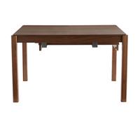 Table à manger extensible rallonges intégrées en bois foncé noyer rectangulaire L125-238 cm AGALI