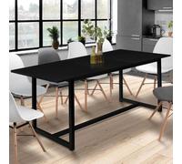 IDMarket - Table à manger extensible DELSON - Rectangle design industriel 6-10 pers 160-200 cm Noir