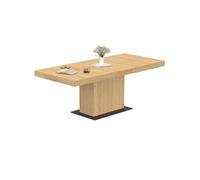 Table à manger extensible rectangle EDEN 6-10 personnes bois et socle noir 160-200 cm