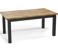 Table à Manger Extensible Rectangulaire Moderne - Gain De Place - Pieds En Bois Noir - 100 à 200 Cm - Fabriqué En Ue - 160 X 90 Cm - Chêne Lancelot