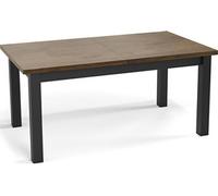 Table à Manger Extensible Rectangulaire Moderne - Gain De Place - Pieds En Bois Noir - 100 à 200 Cm - Fabriqué En Ue - 160 X 90 Cm - Chêne Lefkas