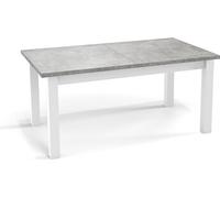 Table à Manger Extensible Rectangulaire Moderne - Gain De Place - Pieds En Bois Noir - 100 à 200 Cm - Fabriqué En Ue - 160 X 90 Cm - Gris Béton