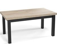 Table à Manger Extensible Rectangulaire Moderne - Gain De Place - Pieds En Bois Noir - Fabriqué En Ue - 160 X 90 Cm - Chêne Sonoma
