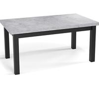 Table à Manger Extensible Rectangulaire Moderne - Gain De Place - Pieds En Bois Noir - Fabriqué En Ue - 160 X 90 Cm - Béton Gris