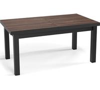 Table à Manger Extensible Rectangulaire Moderne - Gain De Place - Pieds En Bois Noir - Fabriqué En Ue - 160 X 90 Cm - Arvadonna Chestnut