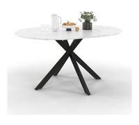 Table à manger ronde extensible - IDMARKET - ALIX - Mabre et noir - 4-8 personnes - 110-150 cm