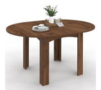 Table à manger extensible ronde DONA 4-8 personnes noyer 110-150 cm