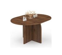 Table à manger extensible ronde EDITH 4-8 personnes noyer 110-150 cm