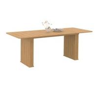 IDMarket – Table à manger extensible Juliette rectangle 6-10 personnes pieds effet lattes 160-200 cm