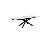 Table a manger extensible sans tiroir 4 personnes en verre 160 x 90 cm