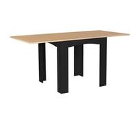 Table à manger rectangle extensible - IDMARKET - DONA - Bois et noir - 4-8 personnes - 80-160 cm