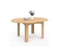 IDMarket Table à manger extensible ronde DONA 4-6 personnes façon hêtre 120-160 cm