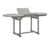 vidaXL Table de jardin extensible en bois massif d'acacia 120-170 x 80 x 75 cm Gris