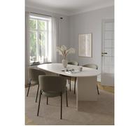 Table à Manger FAMILY - Beige Cachemire - Ovale - 6 places - 200 x 100 x 76 cm