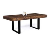IDMarket – Table à manger rectangulaire Phoenix 8 personnes Bois effet vieilli et noir 200 cm