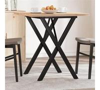 Vidaxl Table À Manger Cadre En X 70x70x75,5cm Bois De Pin Massif Acier Multicolore