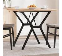 Vidaxl Table À Manger Cadre En Y 80x80x75,5cm Bois De Pin Massif Acier Multicolore