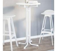 vidaXL Table à manger blanc Ø60x110 cm bois d'ingénierie et acier