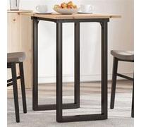 Table a manger fixe sans tiroir 2 personnes en Bois L 80 cm Marron G