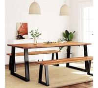 Table à manger 200x90x75 cm bois d acacia solide à bord vif