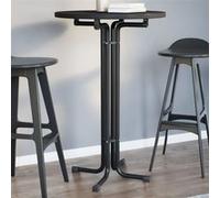 vidaXL Table à manger noir Ø70x110 cm bois d'ingénierie et acier