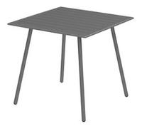 Outsunny Table à manger de jardin pour 4 personnes, table de jardin avec plateau à lattes rectangulaire en acier anti-rouille, pour patio, terrasse, balcon, 80 x 80 x 74 cm, gris
