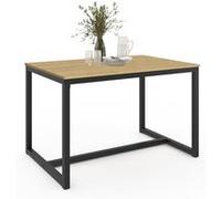 IDMarket - Table à manger Detroit rectangulaire fixe bois et noir 6 personnes 120 cm