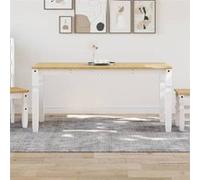 vidaXL Table à Manger Corona Blanc 160x80x75 cm Bois Massif de pin, Table de Salle à Manger, Table à dîner, Meuble à Manger, Table de Cuisine