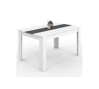 Table à manger rectangle fixe - IDMARKET - GEORGIA - Blanc et gris - 6 personnes - 140 cm