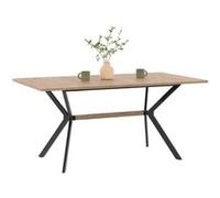 Table a manger fixe sans tiroir 8 personnes rectangulaire en MDF L 160 cm bois G