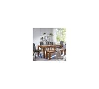 WOHNLING table à manger en bois massif Sheesham 120cm table à manger table en bois design Cuisine style campagnard de table brun