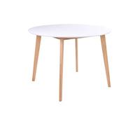 GRAM - Table Repas Ronde 105cm Naturelle et Blanche