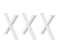 Table a manger fixe sans tiroir en Metal L 90 cm Blanc G