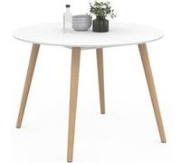 Table à manger ronde fixe - IDMARKET - ANGELA - Blanc - 4-6 personnes - 110 cm