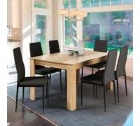 Table à manger rectangle fixe - IDMARKET - GEORGIA - Bois - 6 personnes - 140 cm