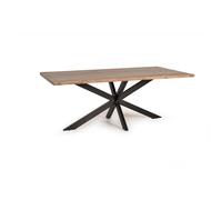 Table à manger - Giner y Colomer - Acacia naturel - Pieds métal noir - 200x100x76 cm