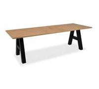 Table a manger GRANADA extensible - Style Industriel - 6/10 personnes - 2 rallonges 40 cm - L 157/197 x P 90 x H 75 cm Noir G