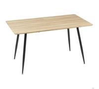 Table à manger - HOMCOM - 4 personnes - rectangulaire - plateau effet bois - 4 pieds en acier - 140 x 80 x 76 cm - naturel et noir