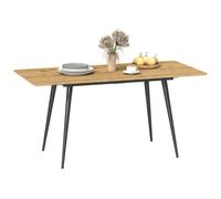 Table à manger - HOMCOM - pliante et extensible 120-160 cm - jusqu'à 6 à 8 personnes - pieds en acier - naturel