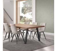 Table à manger industriel en bois et pied métal 200cm PEDRO