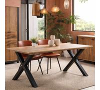Table à manger industrielle en bois avec pieds X 230cm MONA