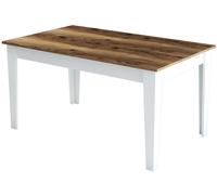 Table à manger - MILAN - Rectangulaire - 4 personnes - 145 x 75 x 88 cm - Noyer / Blanc