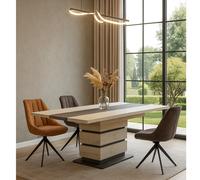 Table à manger moderne avec rallonge pied design 200 GILDA