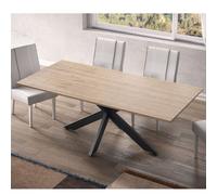 Table à manger moderne pied central coloris bois 180cm YANIS
