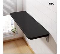 Table à Manger Murale rabattable en planche pour Cuisine, Bureau - YEC - Noir - Pliable - 60x30x1.6cm