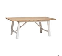 Table à manger ""Olbia"" en acacia L200cm blanc - Atmosphera Créateur d'intérieur