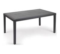 Table à manger outdoor Prince effet rotin - PROGARDEN - 150x90x72cm - Noir - Design