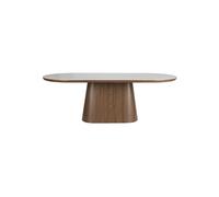 ALMIRA - Table repas ovale Noyer L180 Marron